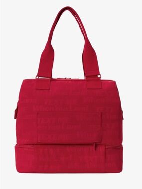 BEIS X LONELY GHOST THE MINI WEEKENDER IN TEXT ME RED NWT